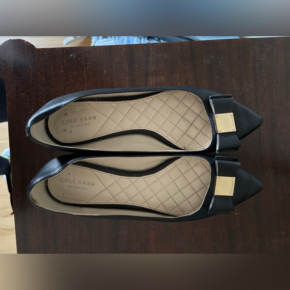 Cole Haan pointed toe flats with bow